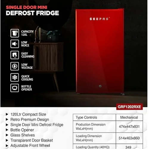 یخچال فریزر رنگی جیپاس {اصلی} مدل GRF1202RXE